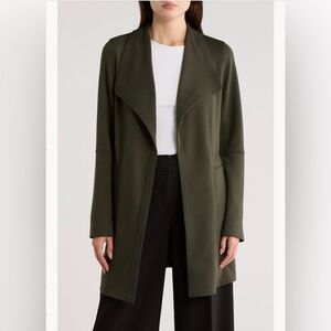 T Tahari drape front scuba jacket